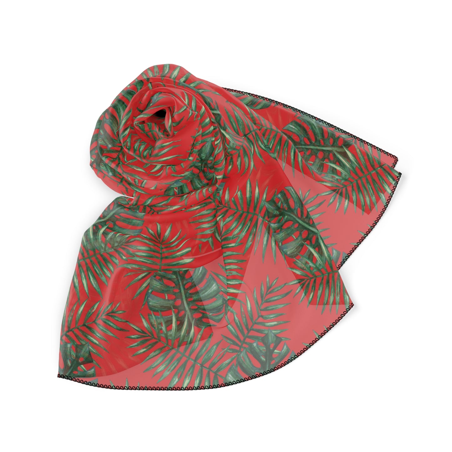 Red Tropical Bliss Poly Scarf