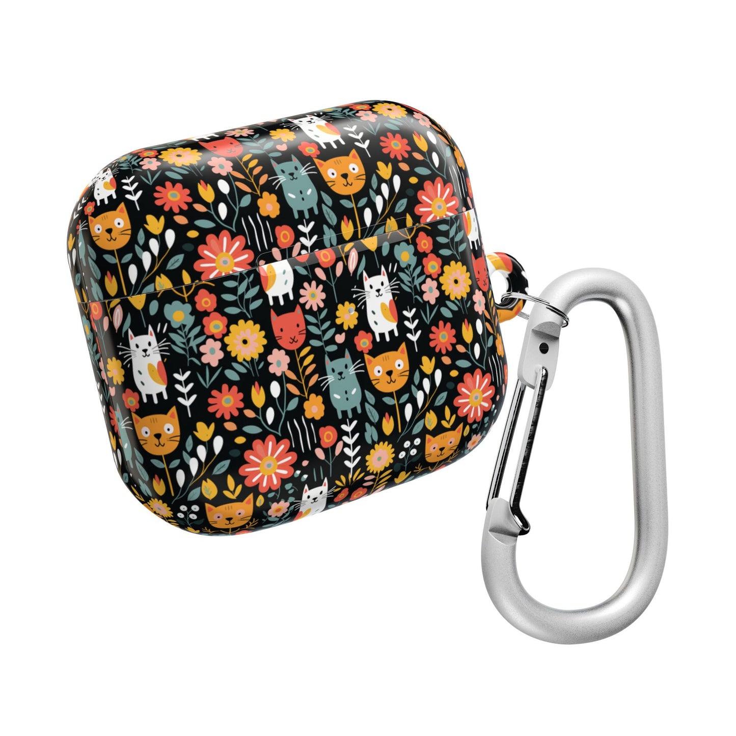 Whimsical Feline Garden AirPod Cases (AOP) - Fun & Colorful Accessories for Pet Lovers.
