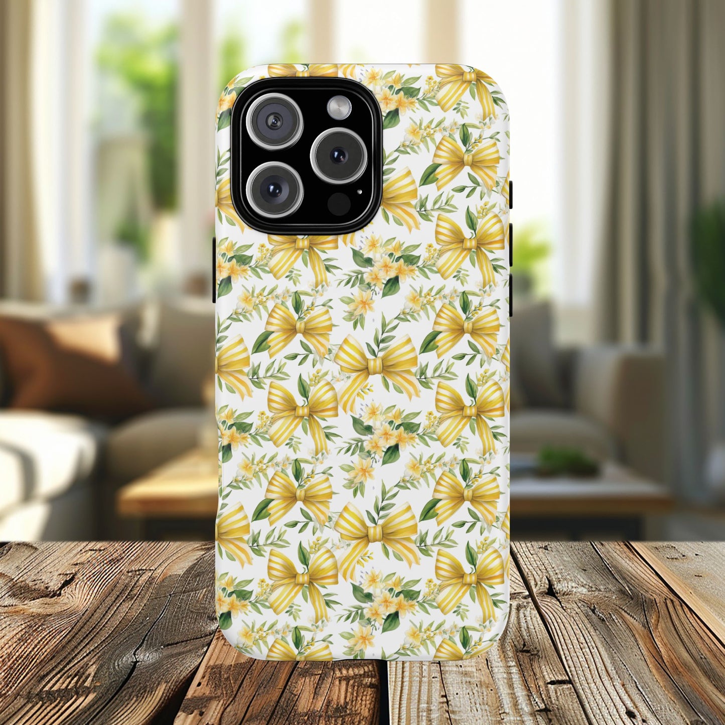 Sunshine Coquette Bows Tough Magnetic iPhone Case, Durable iPhone Cover, Girly Tech Accessory, Nature-Inspired Gift for Her, Spring Decor