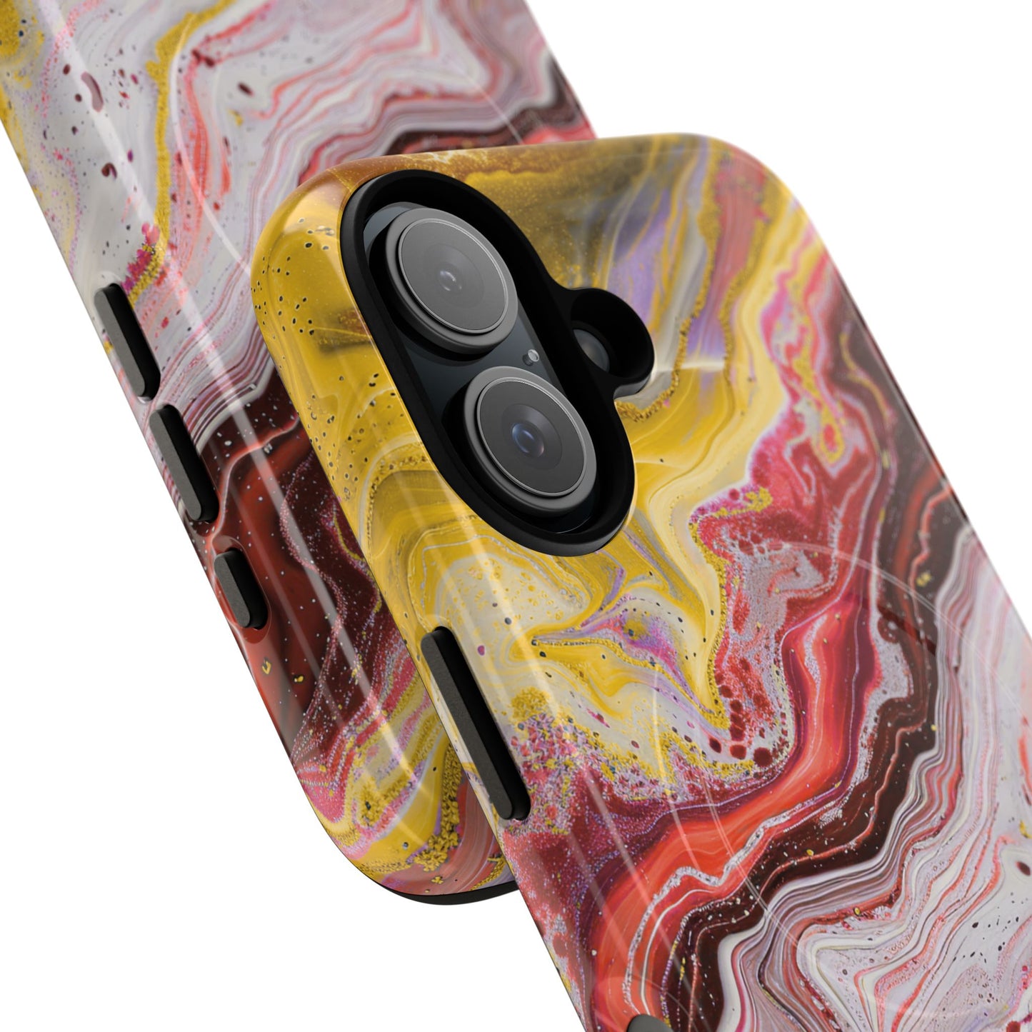 Colorful Red Marble iPhone Case, Tough Magnetic Cases, Stylish iPhone Protection, Unique Gift for iPhone Lovers, iPhone Accessories