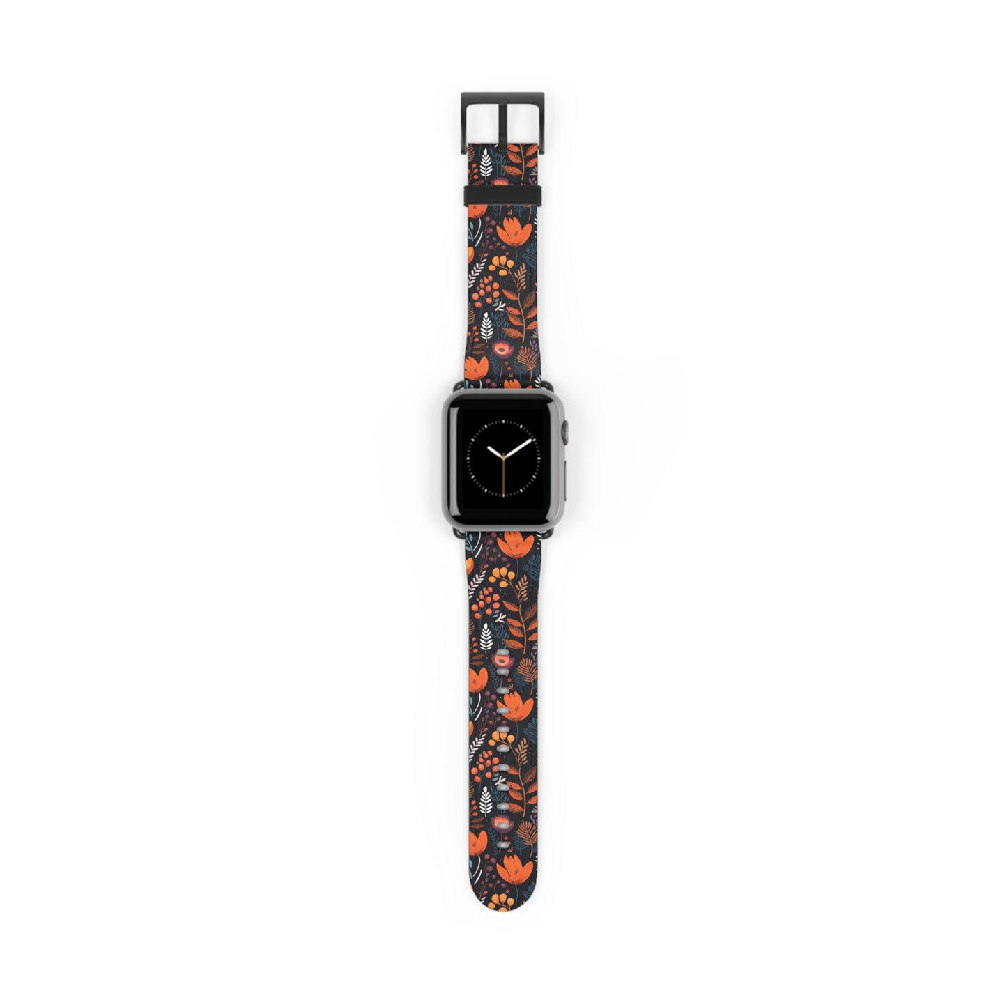 Autumn Bloom Floral Patterned Watch Band - Boho Chic Accessory, Gift for Her, Adjustable Strap for Smartwatch, Trendy Wristband, Floral Design.