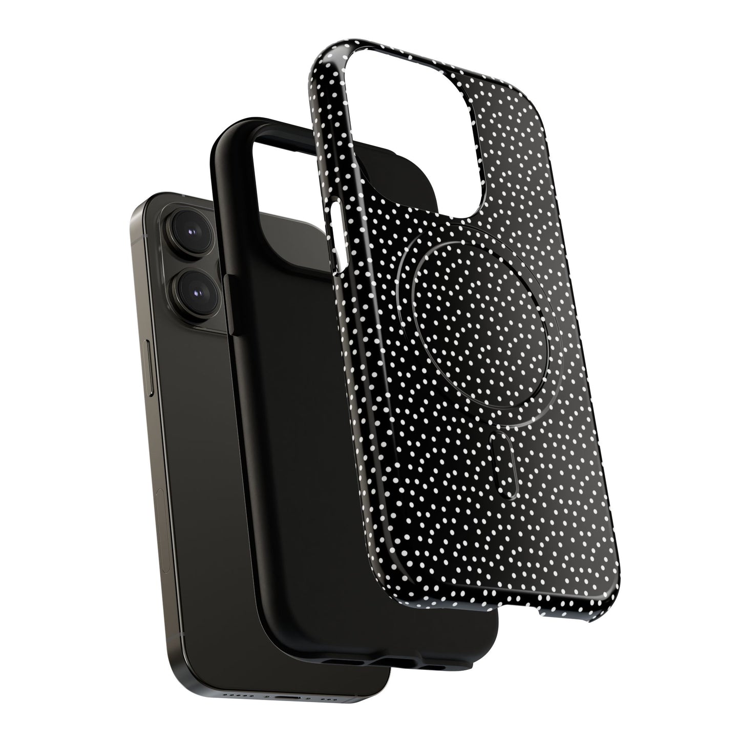 Small Polka Dot Tough iPhone Magnetic Case, Durable iPhone Accessories, Gifts for Tech Lovers, Modern Design.