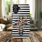 Grace in Bloom Tough Magnetic iPhone Case with Floral Cross Design, Boho iPhone Cover, Striped iPhone Case, Unique Religious Gift, Trendy Cell iPhone Accessory.