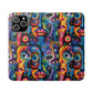 Psychedelic Visions Vibrant Art Flip iPhone and Samsung Phone Case - Colorful Faces Design for Phone Protection