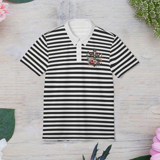 Stylish Striped Polo Shirt, Casual Summer Wear, Unisex Fashion Top, Beach Trip Outfit, Gift for Dad, Trendy Daily Look, Gift for Her and Gift for Him.