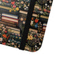 Book Stack Floral Flip iPhone and Samsung Phone Case — Vintage Library Wallet Cover.