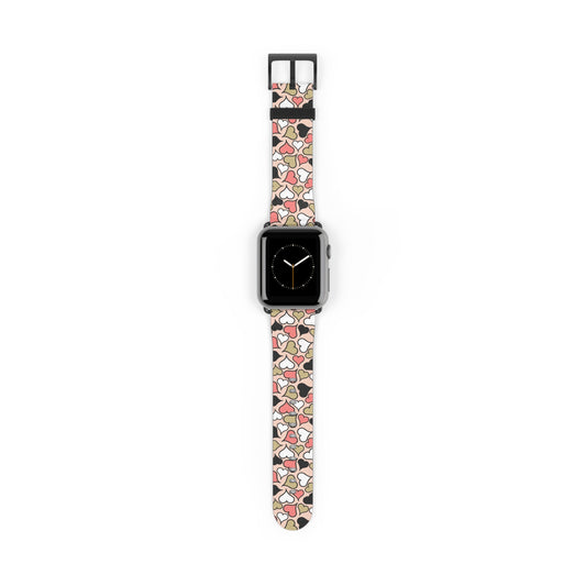 Love Heart Pattern Watch Band for Women - Stylish Apple Watch Strap