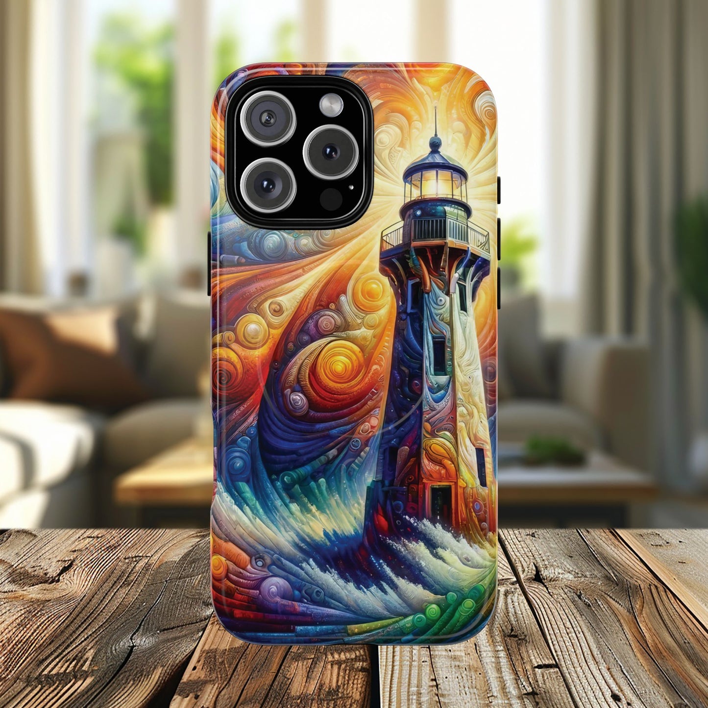 Vibrant Lighthouse Magnetic iPhone Case, Durable Protection for Everyday Adventure, Gift for Nature Lovers, Colorful iPhone Cover