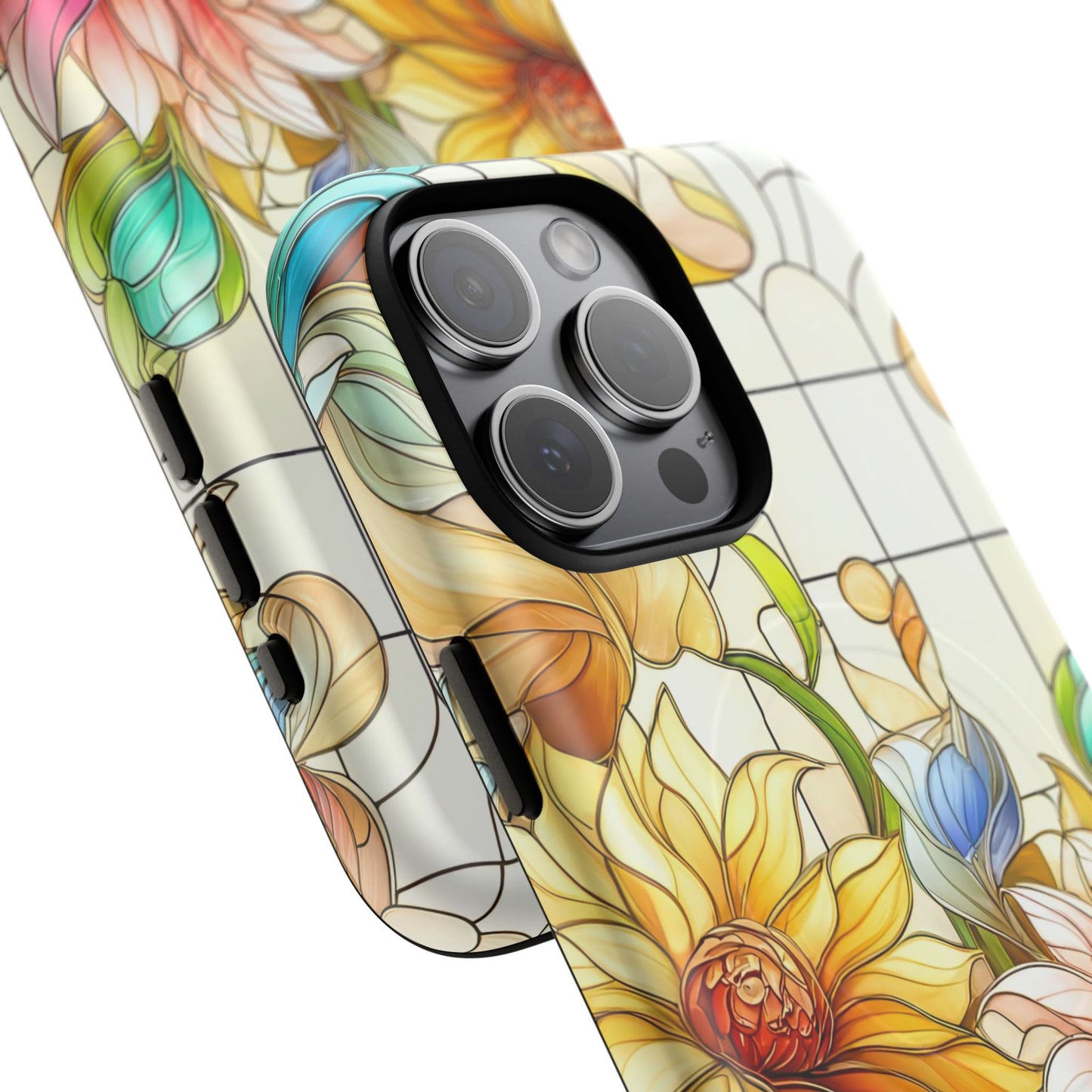 Floral Stained Glass Reverie Tough iPhone Magnetic Case, iPhone Cover, Protective Case, Flower Design, Gift for Her, Nature Lover