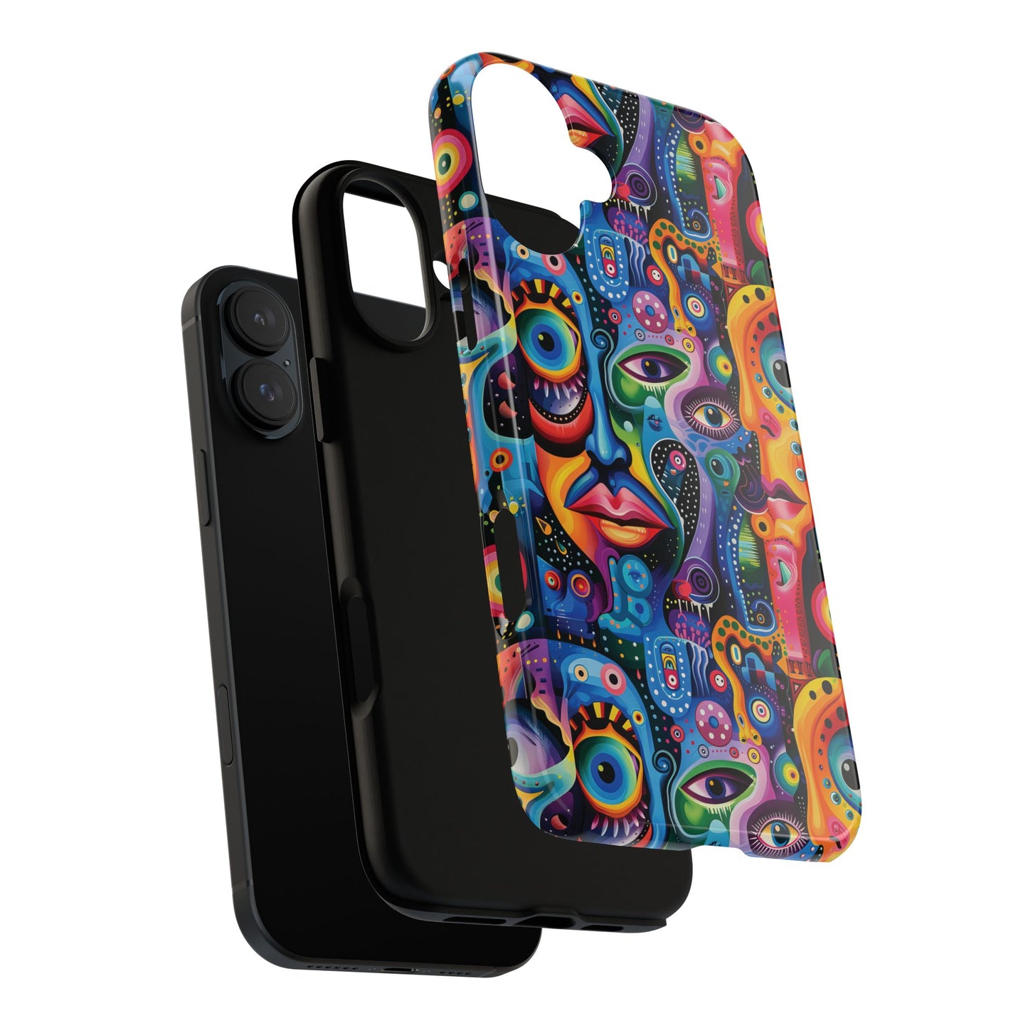 Psychedelic Visions Colorful Art iPhone Case - Tough Cases with Vibrant Abstract Design