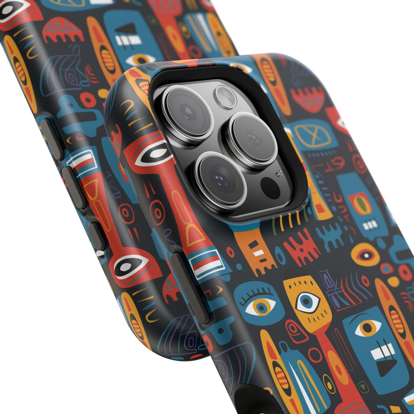 Personalized Colorful Abstract Faces Clear Impact-Resistant Case