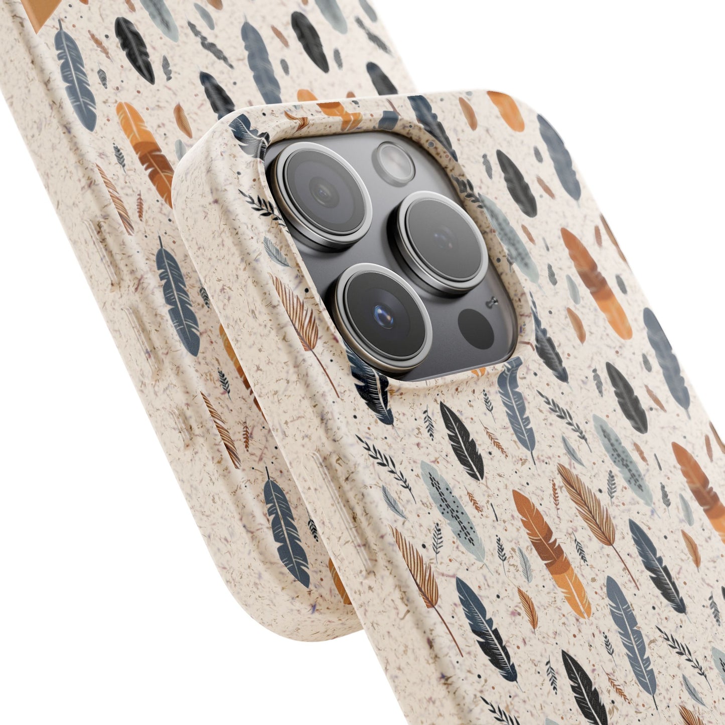Personalized Whispering Feathers Samsung and iPhone Biodegradable Case, Custom Name Case.
