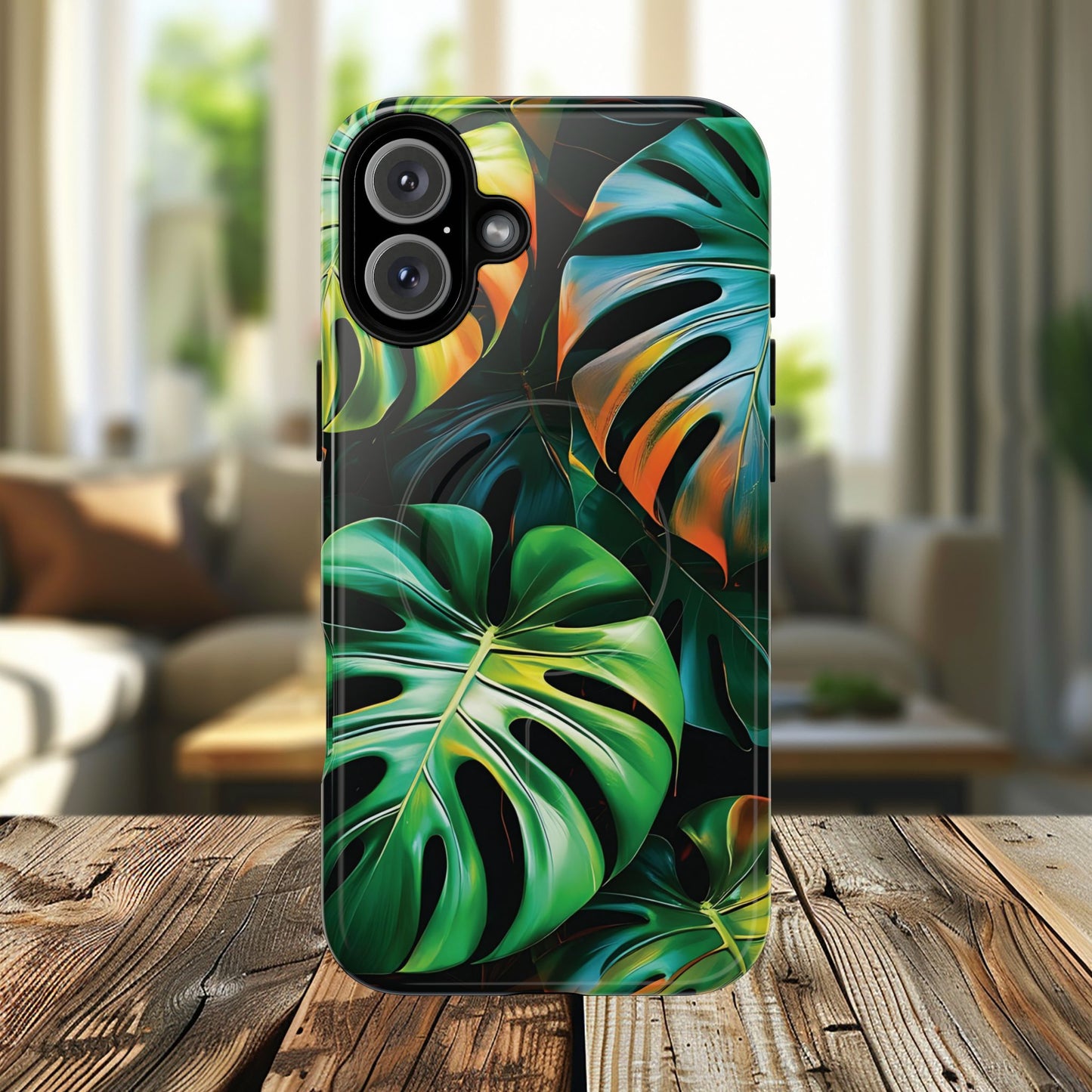 Tropical Leaf Phone Case | Tough Magnetic Cases, iPhone Accessories, Gift for Him/Her, Phone Protection, Summer Style, Trendy Design