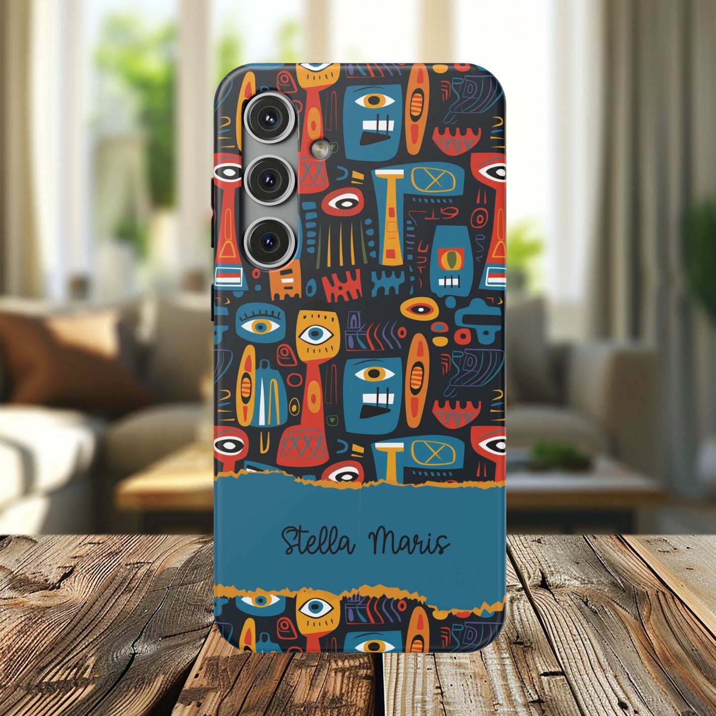 Personalized Colorful Abstract Faces Clear Impact-Resistant Case