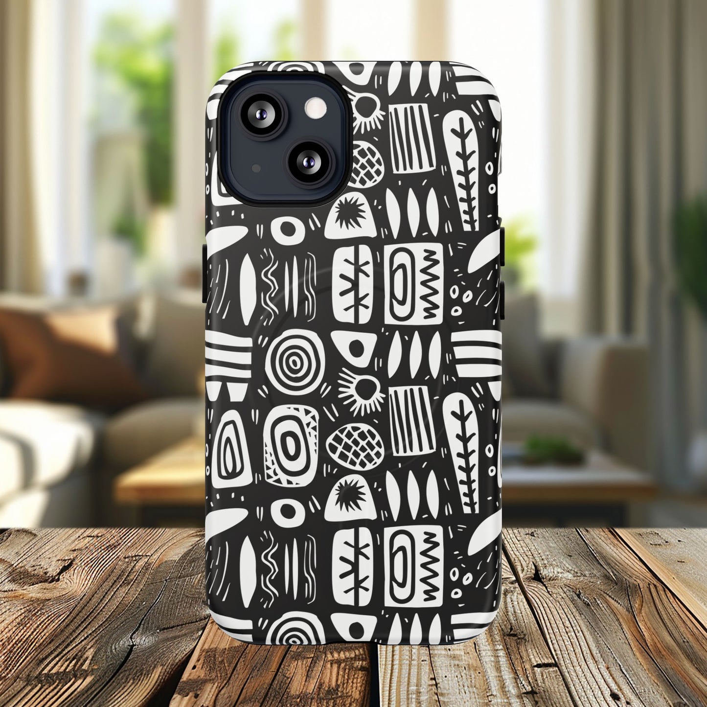 Modern Abstract Geometric Tough Magnetic Phone Case, Durable Phone Accessory, Gift for Him or Her, Artistic Design, Modern Decor