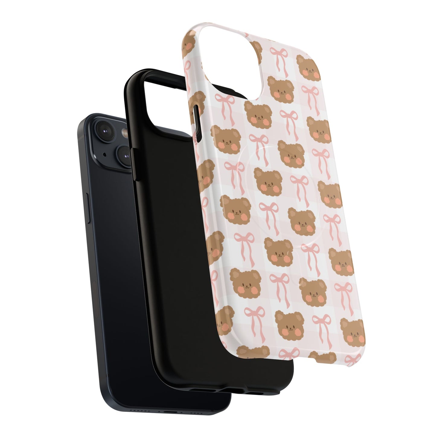 Cute Bear Pattern Magnetic Phone Case, Durable Animal Design, Gift for Kids, Trendy Case for iPhone, Cute Phone Accessory