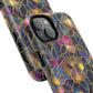 Chromatic Bloom Tough iPhone Magnetic Case, Tough iPhone Cover, Floral iPhone Accessory, Birthday Gift, Elegant Tech Decor, MagSafe Stained Glass Pattern.