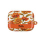 Stained Glass Effect Floral Orange Marigold AirPod Case — Personalized Name Option