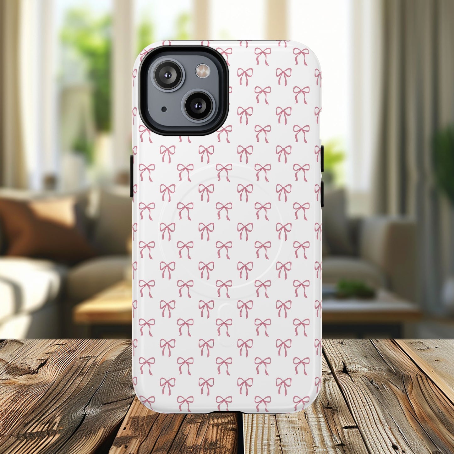 Blush Coquette Bow Bliss Magnetic iPhone Cases, Gift for Her, Cute iPhone Accessories, Fun Personalized Cases, Stylish Tech Gifts, Birthday Present
