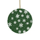 Green Snowflake Elegance Ceramic Ornaments (1pcs, 5pcs, 10pcs, 20pcs)