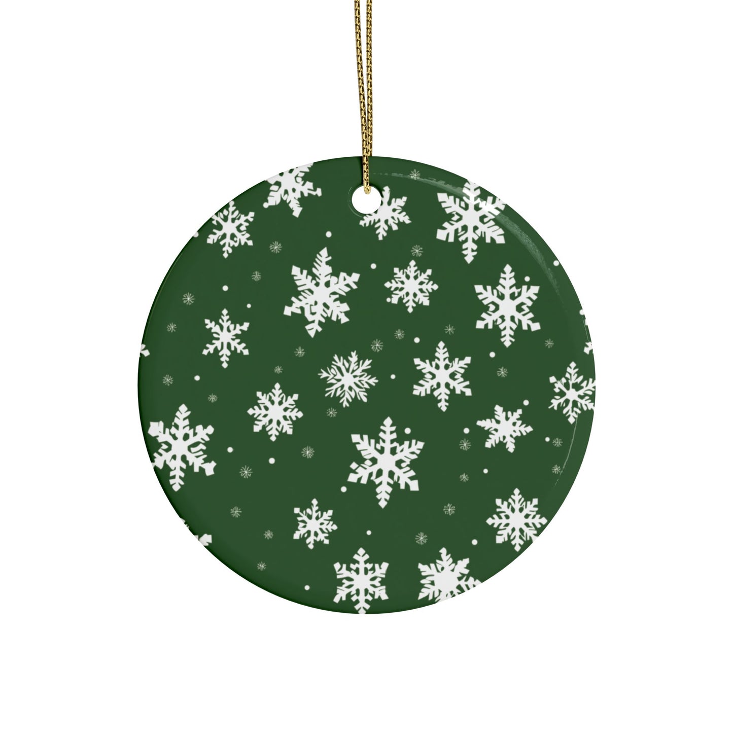 Green Snowflake Elegance Ceramic Ornaments (1pcs, 5pcs, 10pcs, 20pcs)