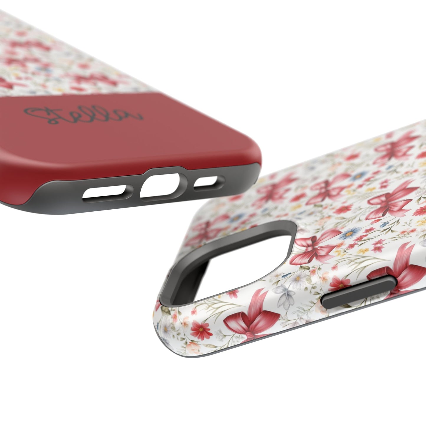 Personalized Rosette Coquette Floral Bow iPhone and Samsung Impact-Resistant Case — Custom Name Case