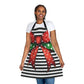 Striped Red Polka Dot Bow Chef's Apron