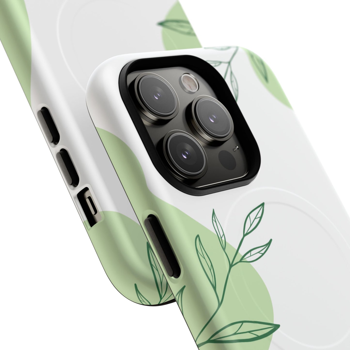 Stylish Tough iPhone Magnetic Cases with Leaf Design, iPhone Protection Cases, Greenery iPhone Covers, Eco-Friendly iPhone Accessories, Gift for Her.