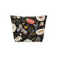 Blossom Elegance: Noir Garden Cotton Cosmetic Bag