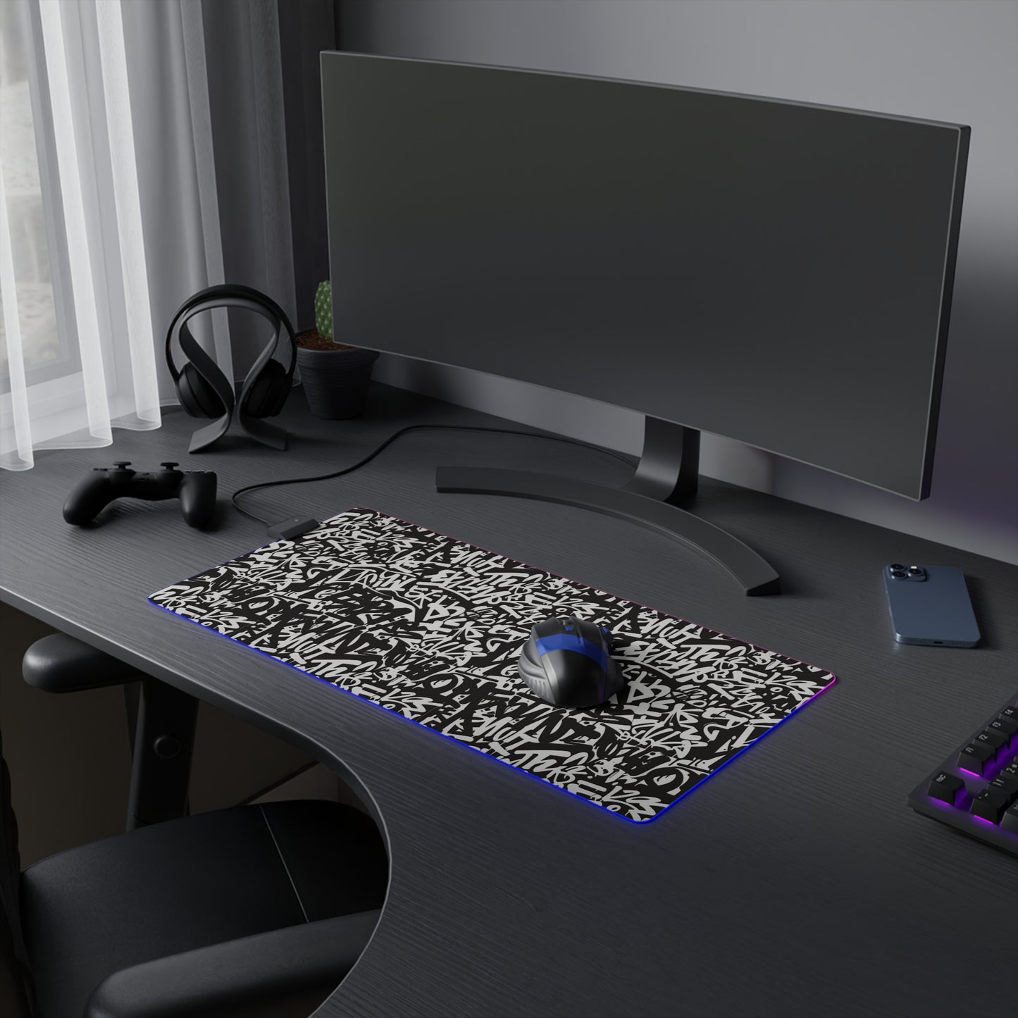 Urban Graffiti LED Gaming Mouse Pad