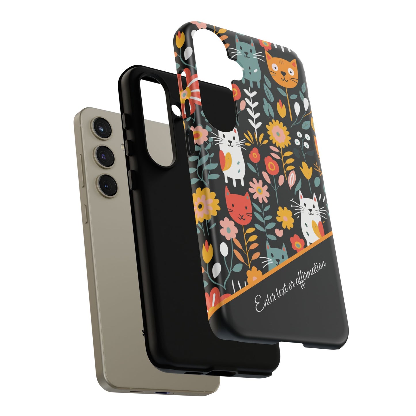 Personalized Whimsical Feline Garden Google and Samsung Tough Cases