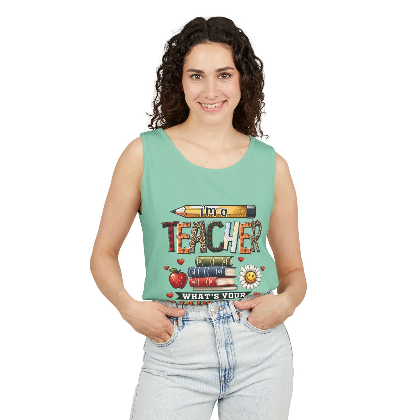 Teachers are Heros Unisex Garment-Dyed Tank Top