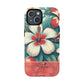 Tough Floral Phone Case, Tropical Hibiscus Design, Gift for Her, Summer Accessory, Customizable Phone Cover