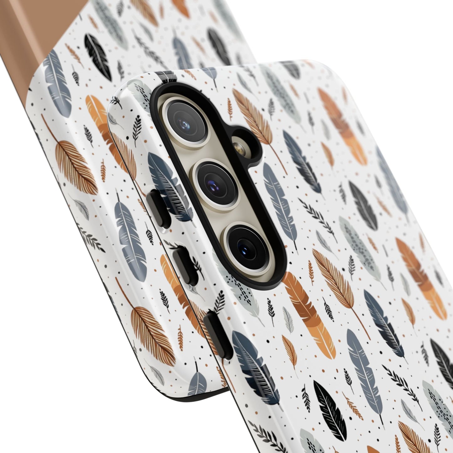 Personalized Whispering Feathers Tough Case — Dark Feather Protective Phone Case for Samsung & Google