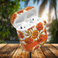 Stained Glass Effect Floral Orange Marigold AirPod Case — Personalized Name Option