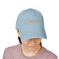Denim 'ELOHIM, GENESIS 1:1' Hat (Embroidery), Stylish Casual Hat, Gift for Him/Her, Summer Accessory, Trendy Streetwear, Spiritual Fashion.