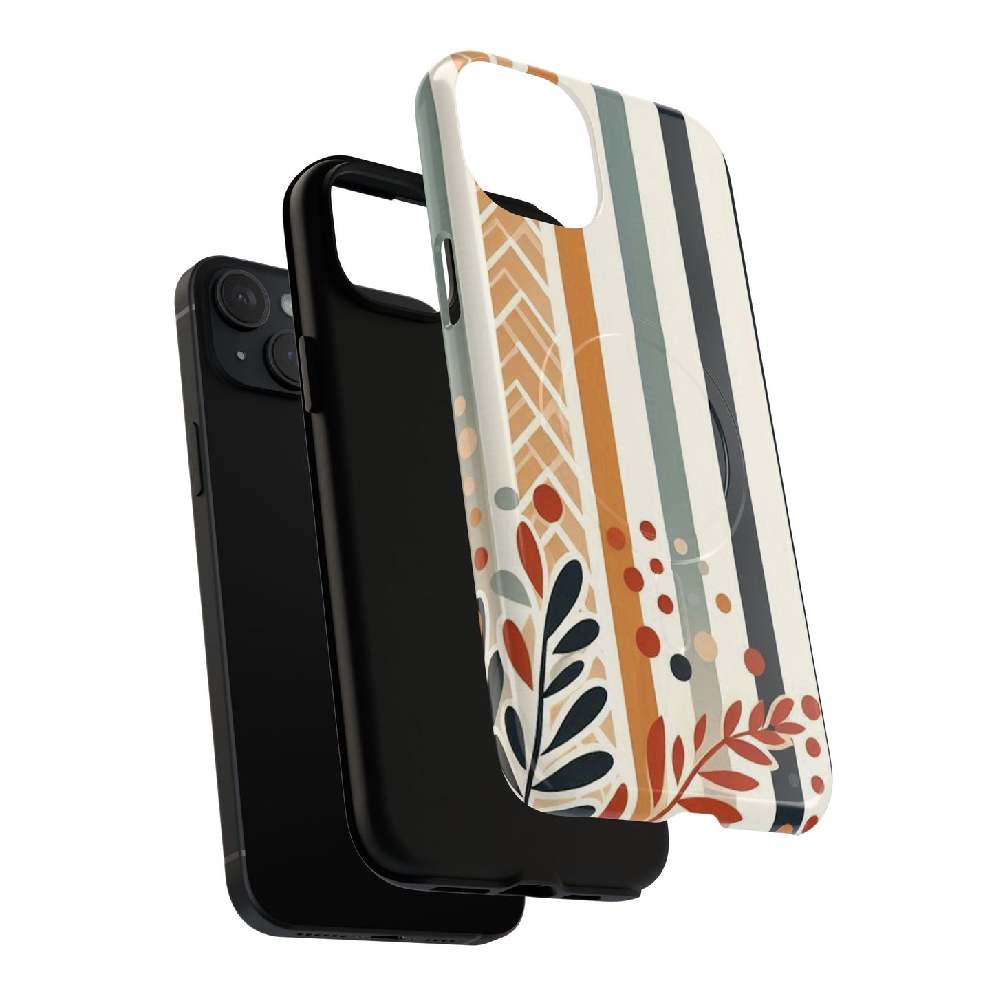 Terracotta Trails Tough Magnetic iPhone Cases for Everyday Use, Floral Patterned Stability Case, Gift for Her, Durable iPhone Accessory.