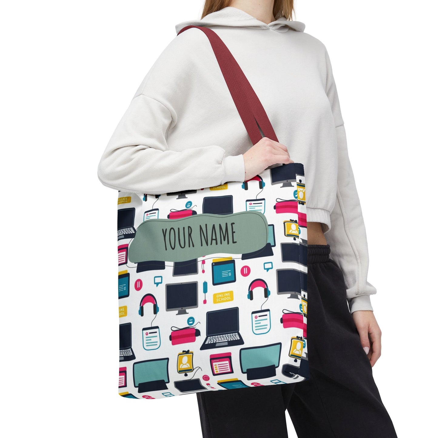 Techie Tote Bag - Stylish Personalized Tote for Students, Gift for Tech Lovers, Eco-Friendly Shopping Bag, Back to School.