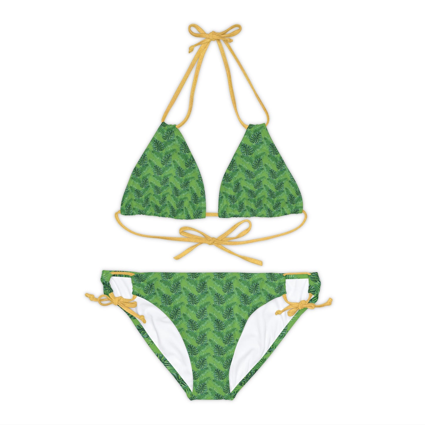 Green Tropical Bliss Strappy Bikini Set (AOP)