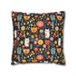 Whimsical Feline Garden Spun Polyester Square Pillow