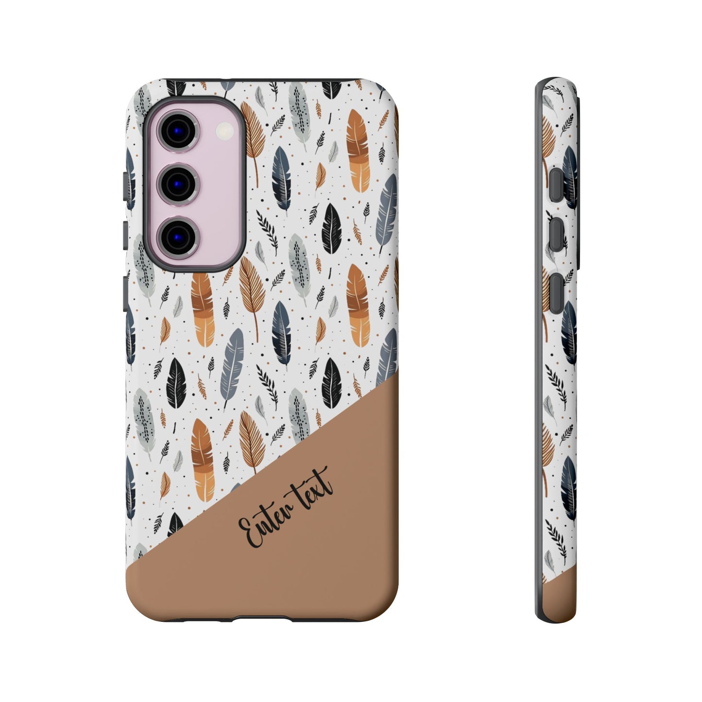 Personalized Whispering Feathers Tough Case — Dark Feather Protective Phone Case for Samsung & Google