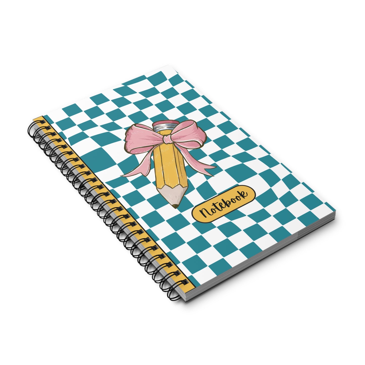 Teal Checkered Charm Spiral Journal (EU)- (PY)