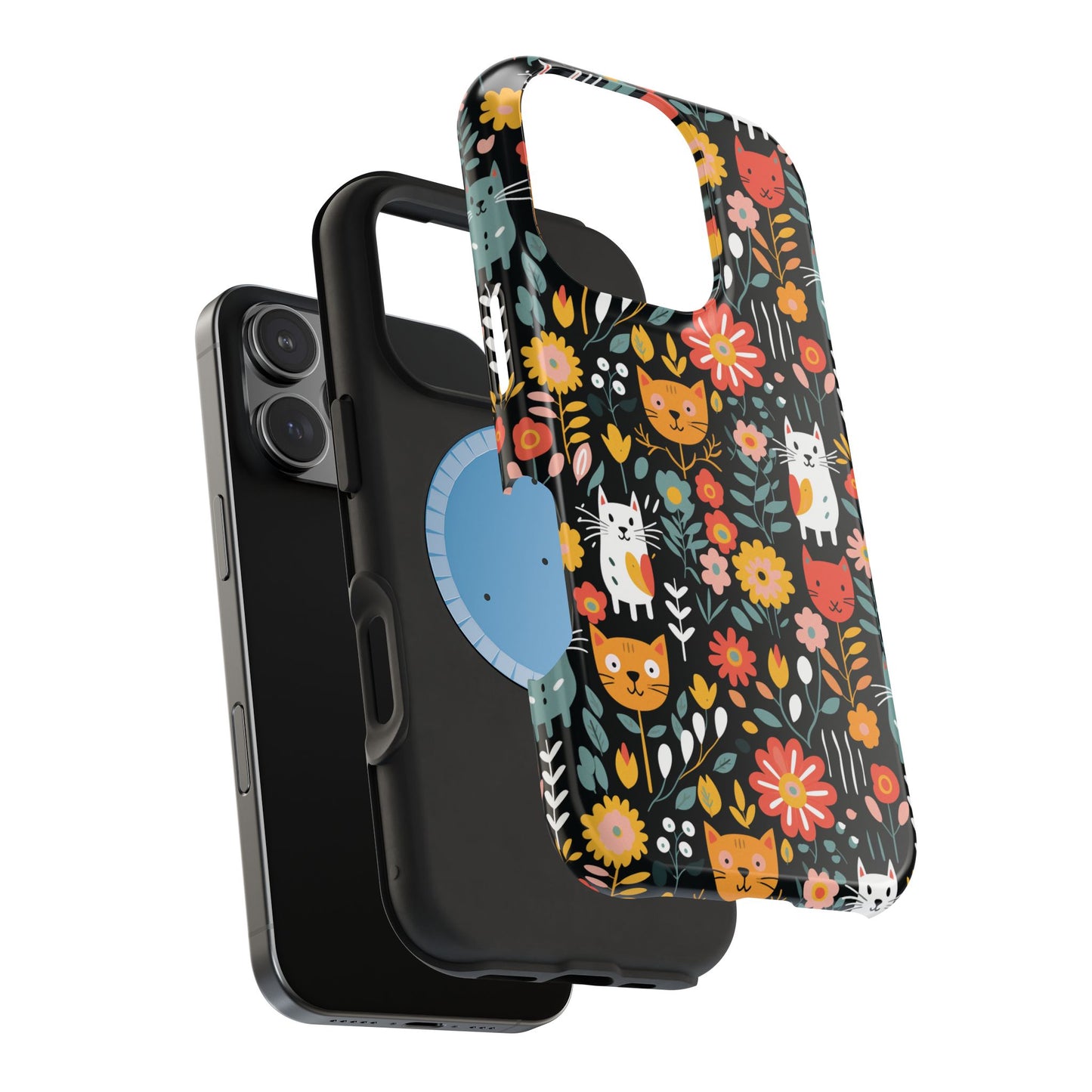 Whimsical Feline Garden Magnetic Tough iPhone Cases