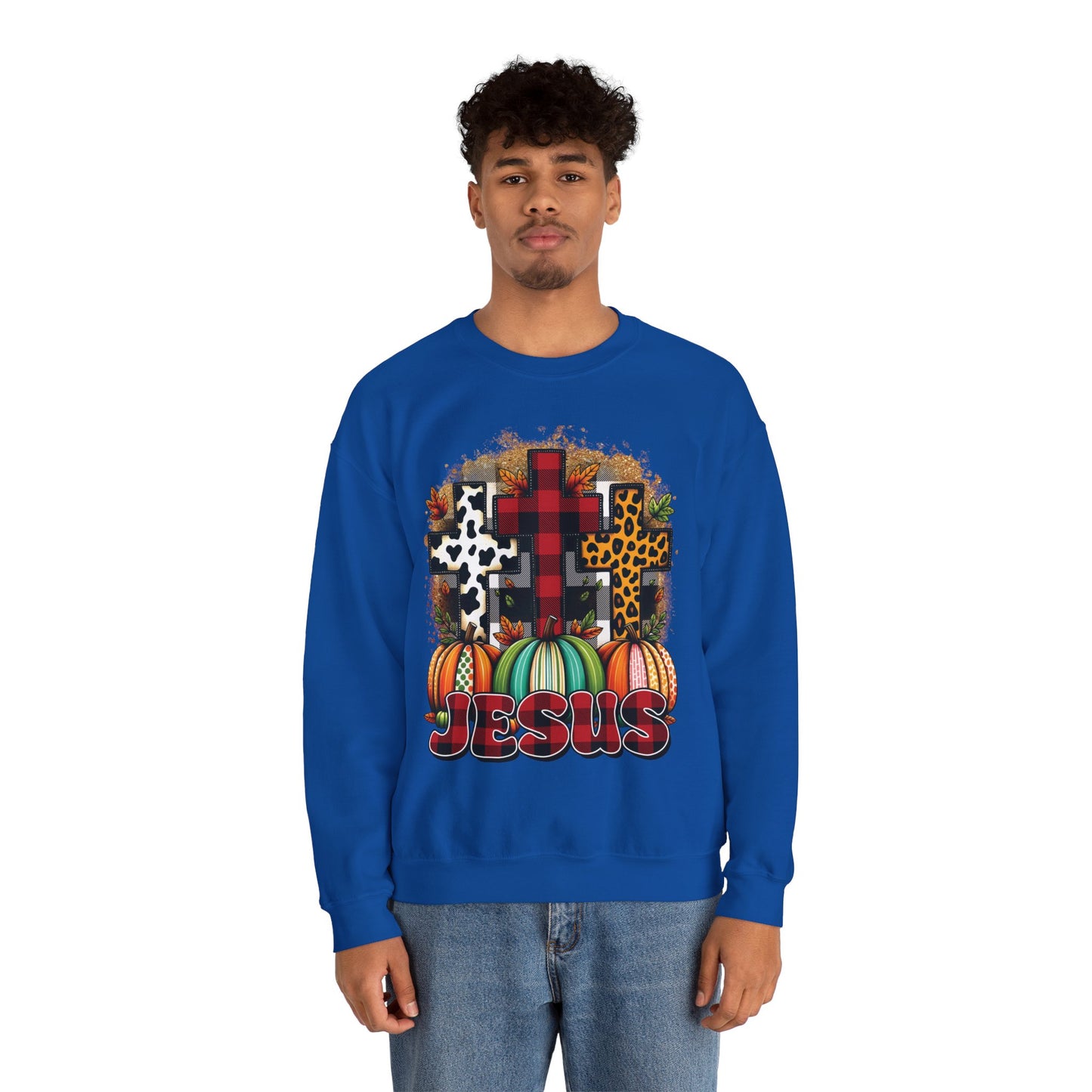 Faithful Harvest Cross Unisex Heavy Blend™ Crewneck Sweatshirt