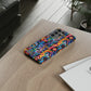 Psychedelic Visions Phone Case with Card Holder - Colorful and Stylish Design for Creatives