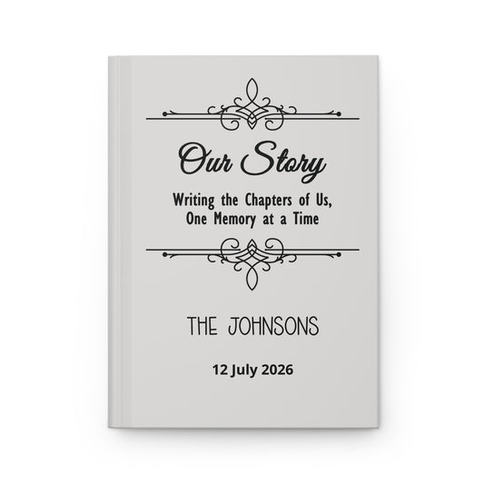 Hardcover Journal — “Our Story: Writing the Chapters of Us” Personalized Wedding Memory Book