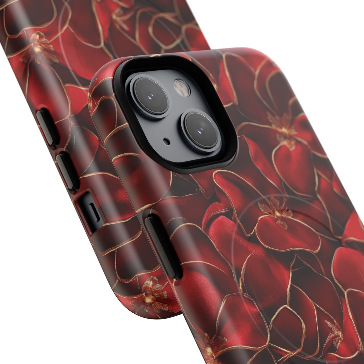 Crimson Bloom Tough iPhone Magnetic Case, Protective iPhone Case, Stylish iPhone Cover, Gift for Her, Mother's and Birthday Gifts, Unique Floral Accessories