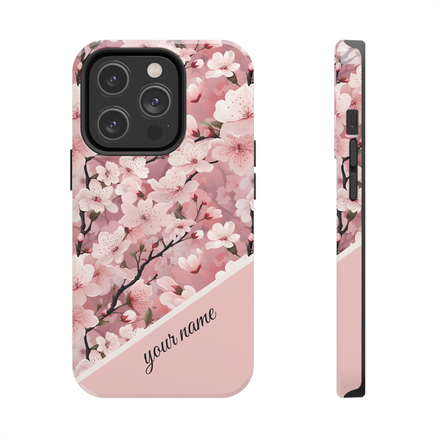 Personalized Cherry Blossom iPhone and Samsung Tough Phone Cases