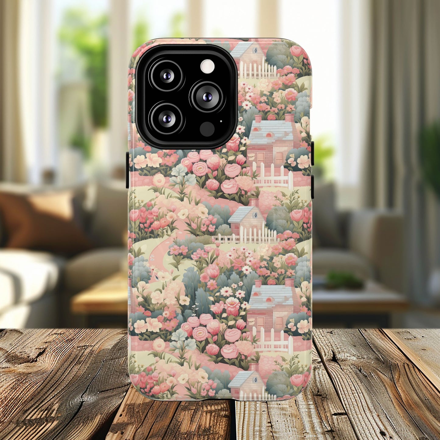 Pastel Garden Haven Tough iPhone Magnetic Case, Durable Protection, Flower Design, Gift for Her, Birthday, ,Phone Accessory, Spring Decor