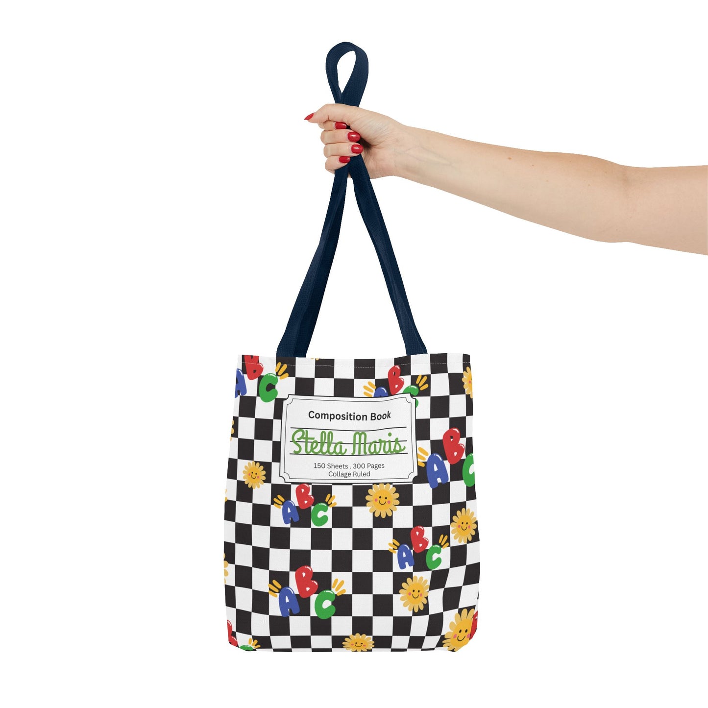 Personalized Schoolyard Chic Composition Book Inspired Tote Bag, Back to School Tote, Teacher Gift, Kids Bag, Custom Name Bag, Educational Accessories, Back to School Tote Bag.